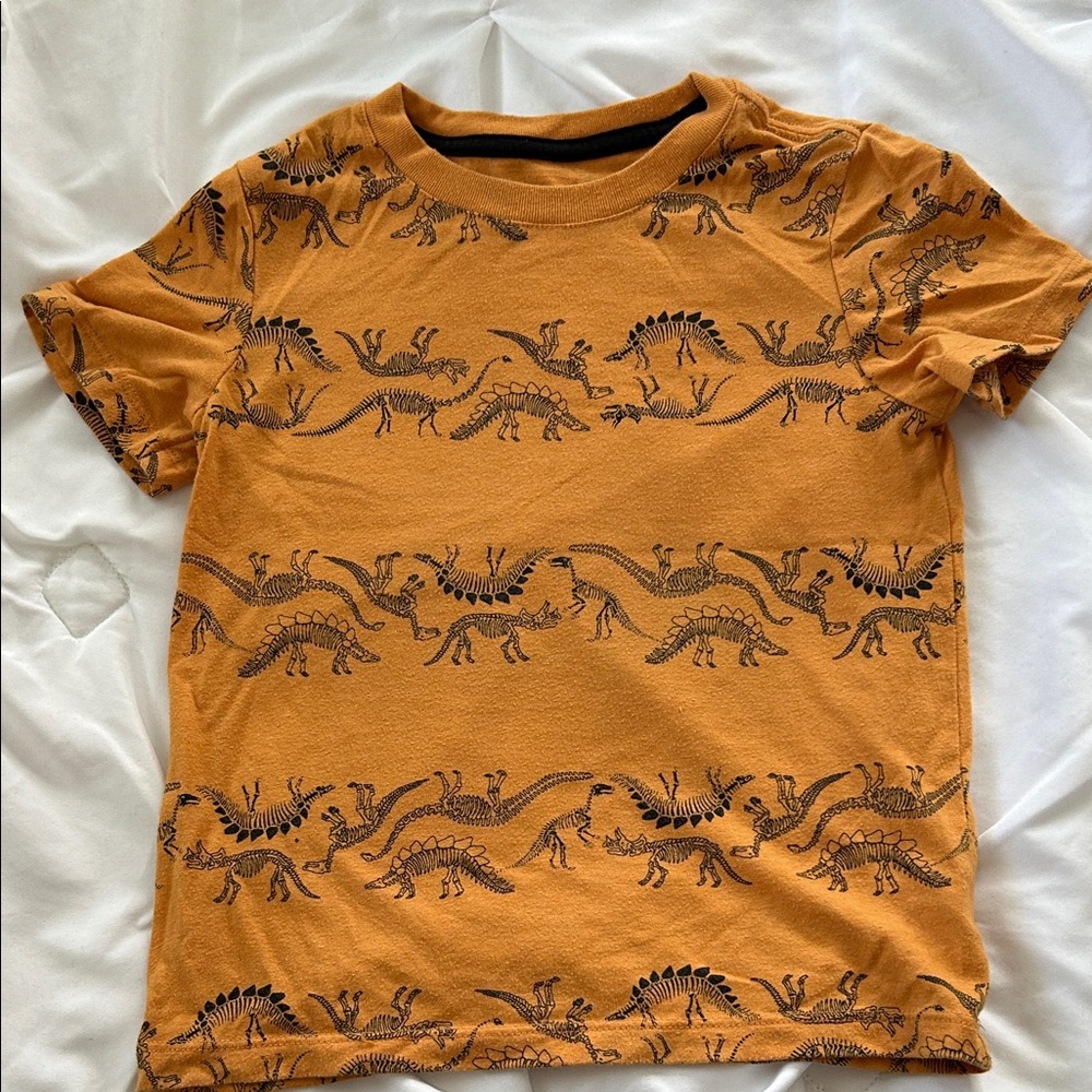 Cat & Jack Rust Orange Dinosaur Print Short Sleeve Tee